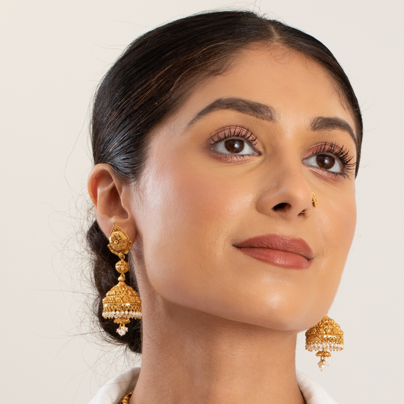 Antik Kaplamalı 22 Ayar Altın Küpe Antik Kaplamalı 22 Ayar Altın Küpe