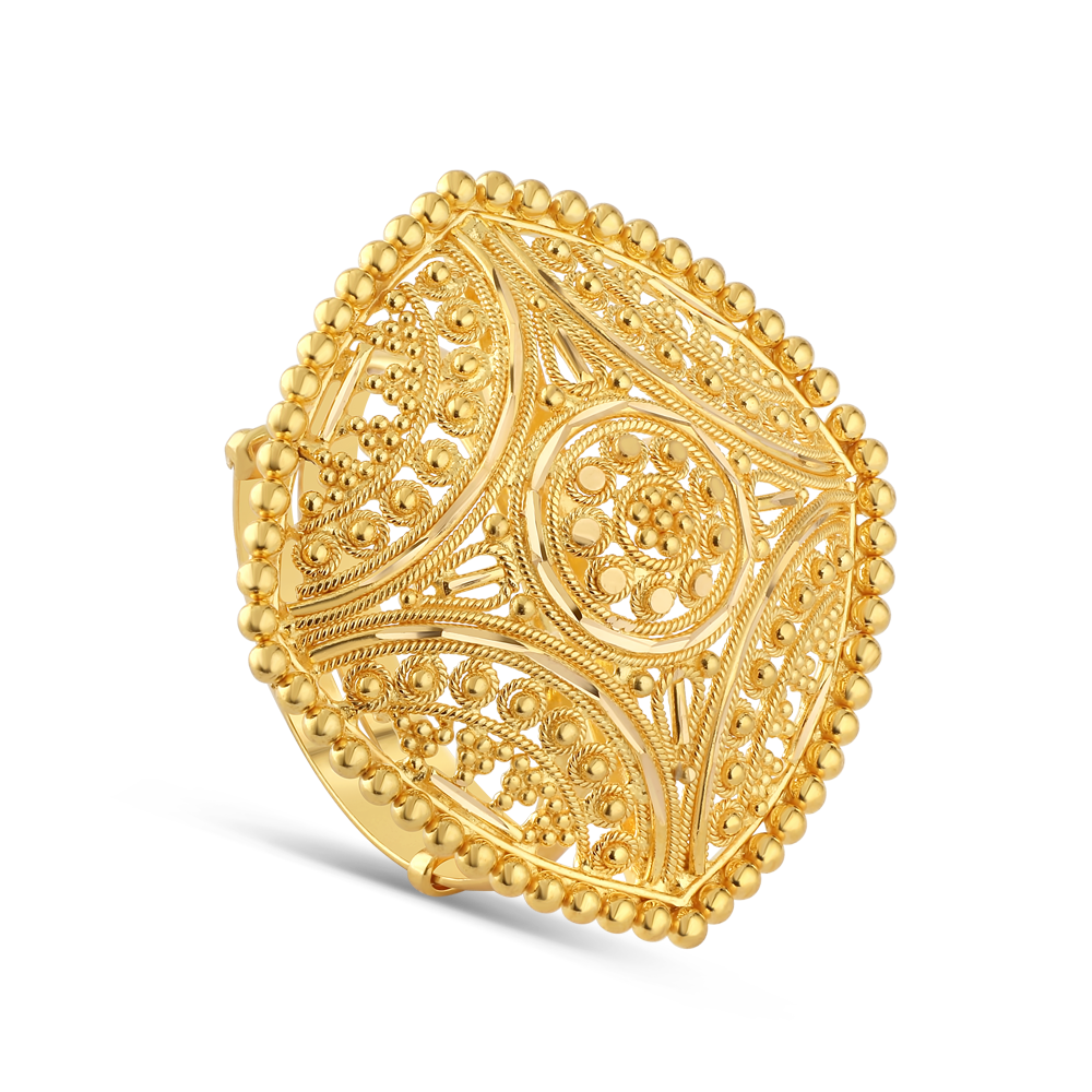 خاتم من الذهب عيار 22 قيراط للسيدات | مجموعة جالي فيليجري خاتم من الذهب عيار 22 قيراط للسيدات | مجموعة جالي فيليجري