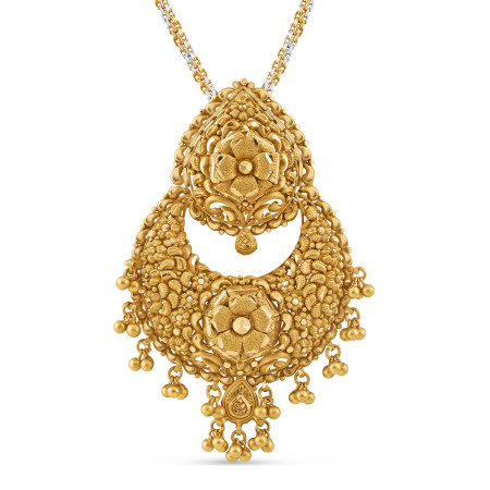 قلادة زهور بتصميم وردة ذهبية عيار 22 قيراط قلادة زهور بتصميم وردة ذهبية عيار 22 قيراط