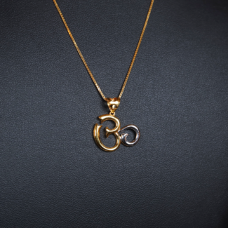 22ct Gold Om Pendant with Rhodium Finish 22ct Gold Om Pendant with Rhodium Finish