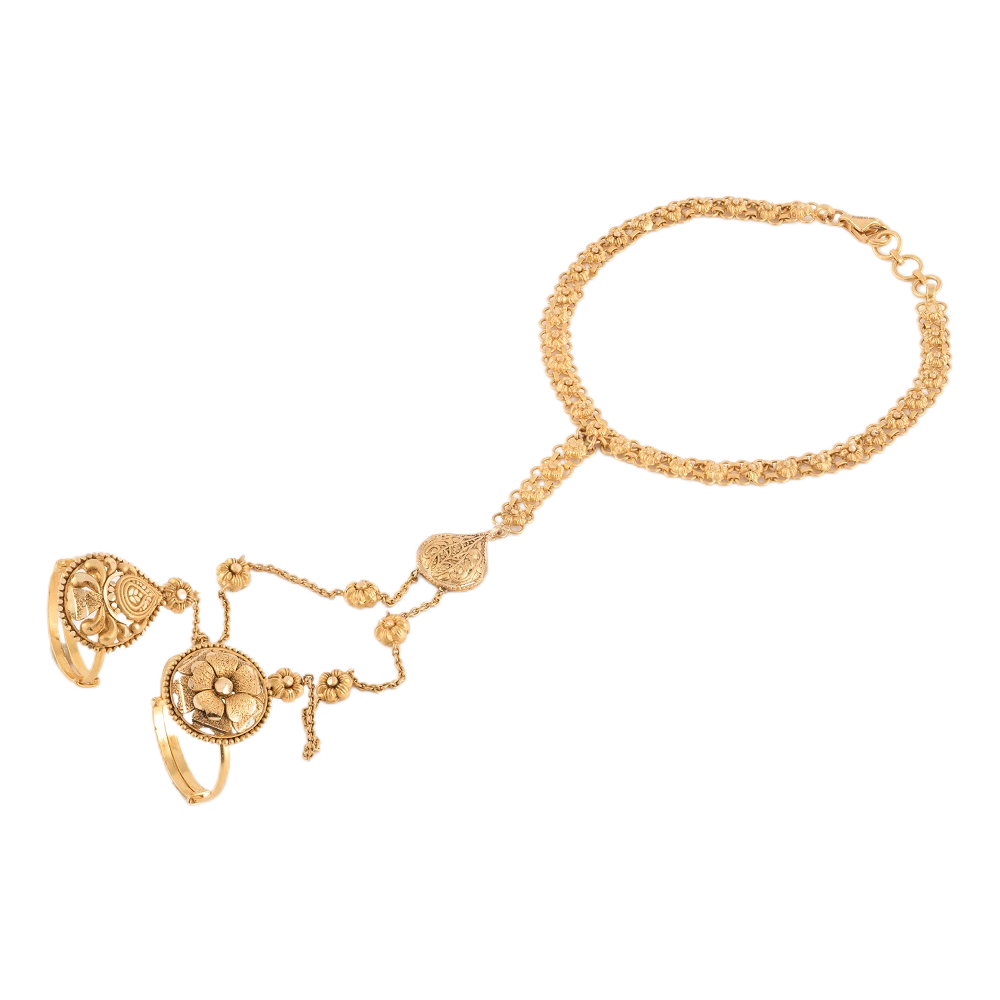 بونشا ذهبي للسيدات عيار 22 قيراط بلمسة نهائية عتيقة | 7 بوصة بونشا ذهبي للسيدات عيار 22 قيراط بلمسة نهائية عتيقة | 7 بوصة