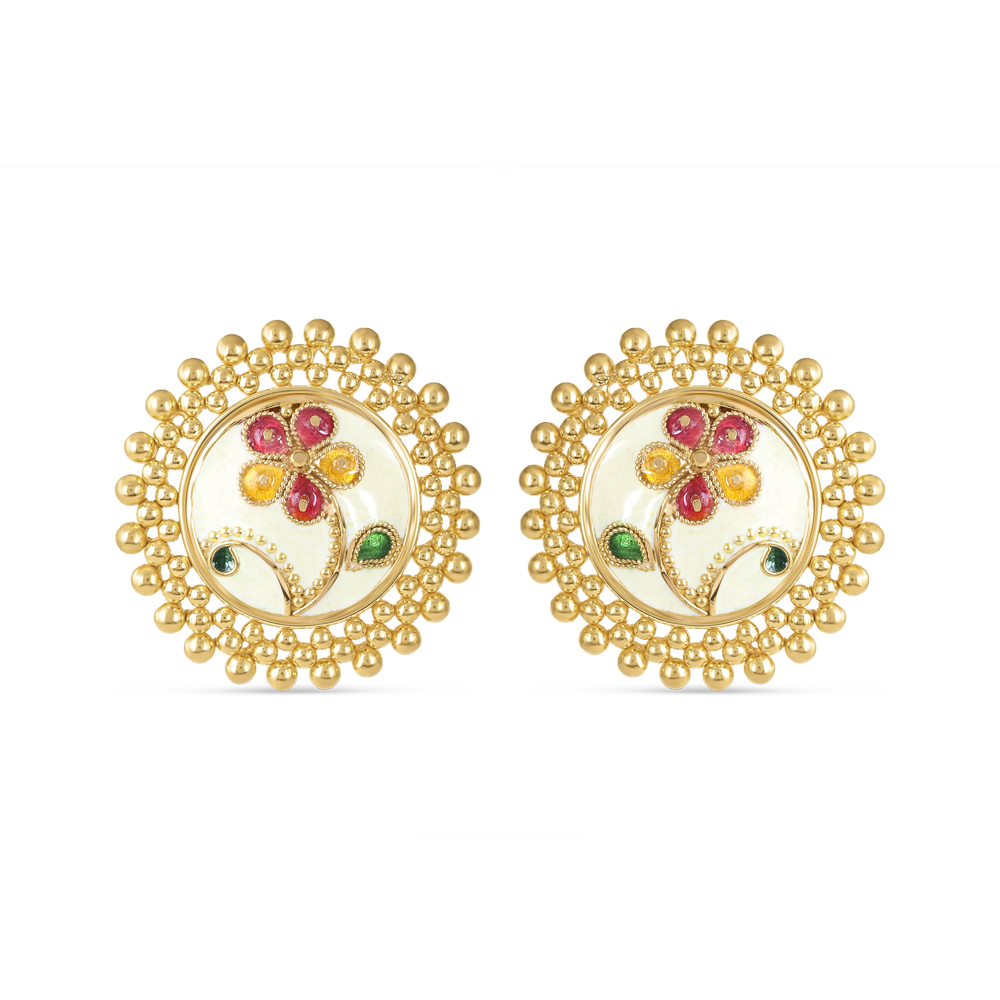 Traditional Indian 22ct Gold Stud Earring