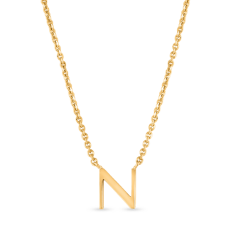 22ct Sunrise Gold Initial N Pendant Necklace | Unisex 22ct Sunrise Gold Initial N Pendant Necklace | Unisex