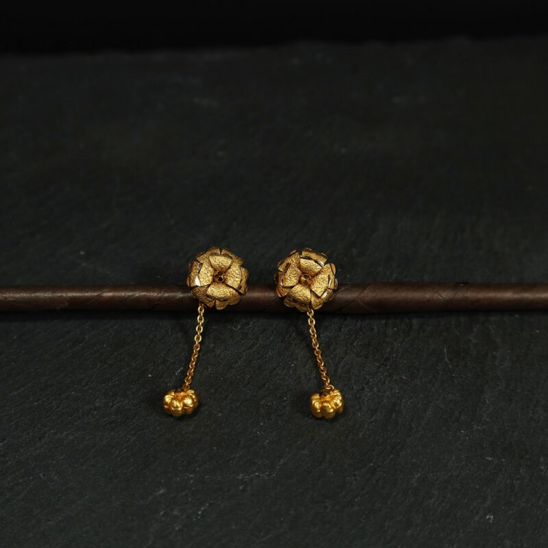 Rozet 22 Ayar Gündoğumu Altın Çiçek Damlalıklı Zincir | 6mm Rozet 22 Ayar Gündoğumu Altın Çiçek Damlalıklı Zincir | 6mm