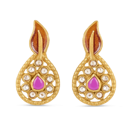 22ct Gold Earring with Synthetic Stone 22ct Gold Earring with Synthetic Stone