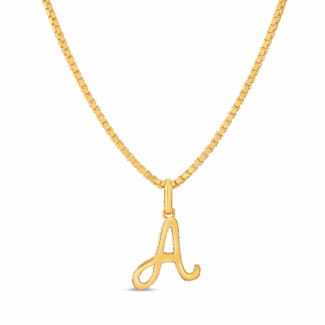 22ct Gold Initial A Pendant | Unisex 22ct Gold Initial A Pendant | Unisex