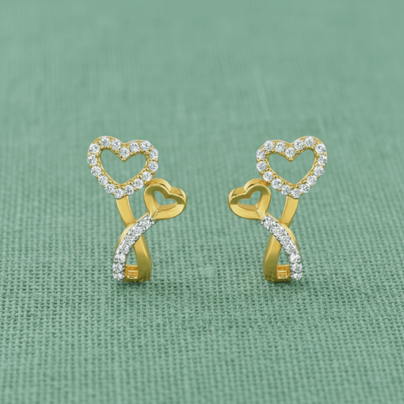 CZ Taşlı 22 Ayar Altın Bayan Saplama Küpe CZ Taşlı 22 Ayar Altın Bayan Saplama Küpe