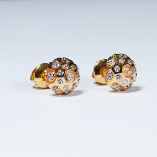 22ct Gold Fancy Stud Earring with Rhodium Finish 22ct Gold Fancy Stud Earring with Rhodium Finish