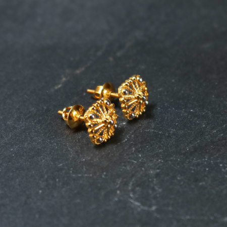 Square Shaped Gold Stud