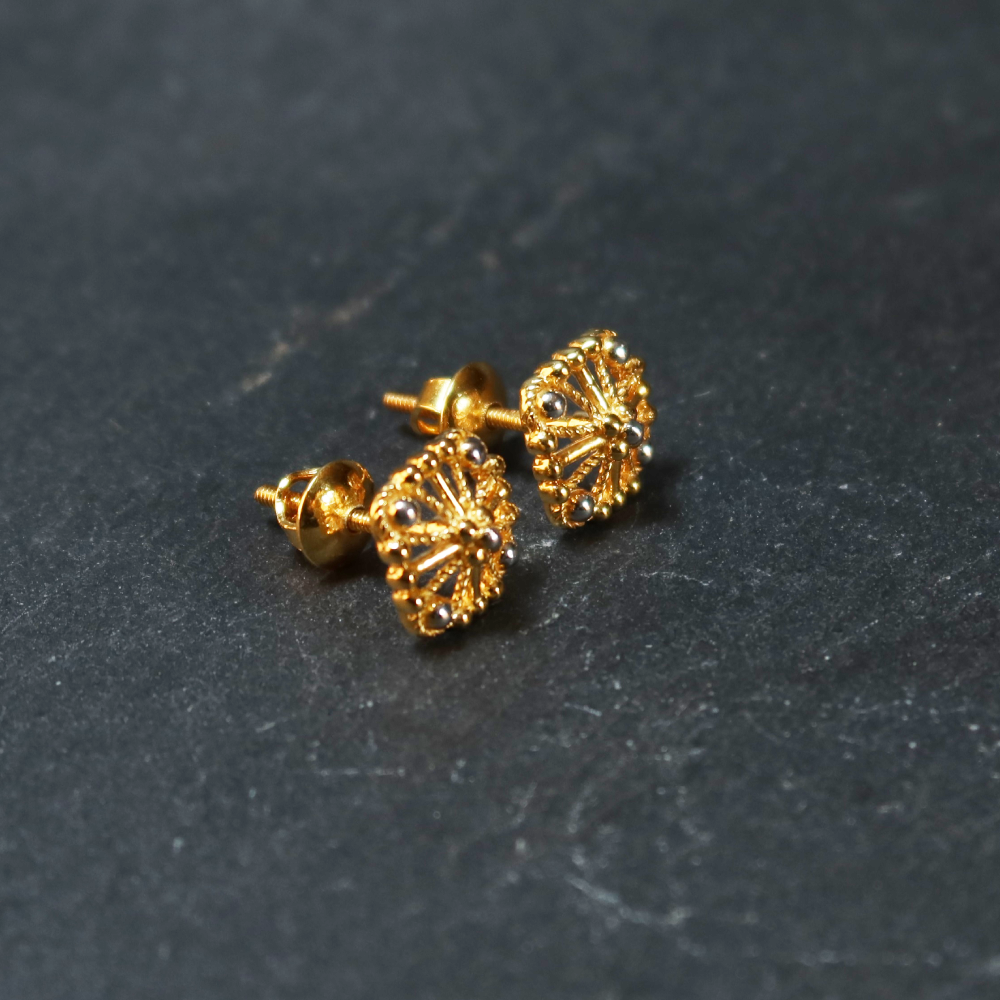 Square Shaped Gold Stud