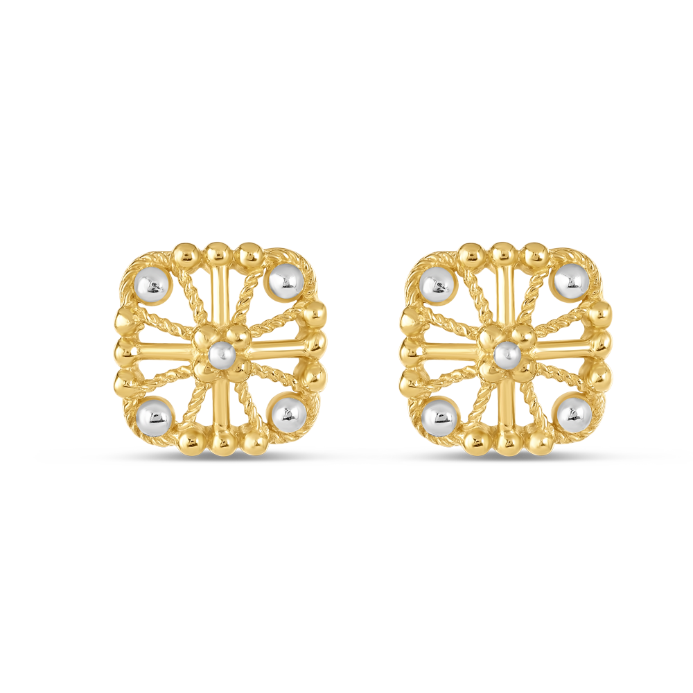 22ct Traditional Square Design Gold Stud PureJewels UK