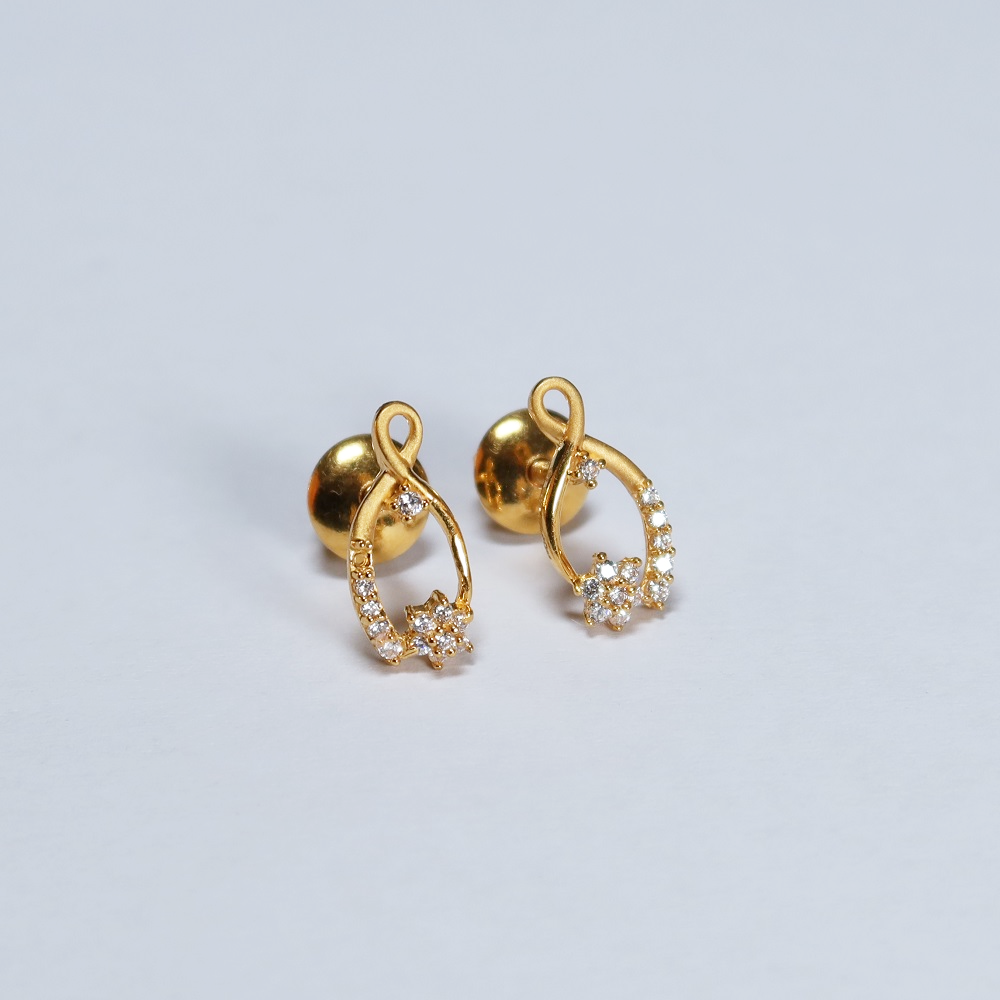 حلق من الذهب عيار 22 قيراط ذهب CZ حلق من الذهب عيار 22 قيراط ذهب CZ