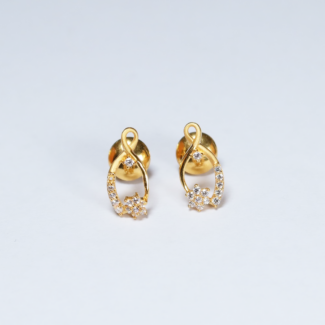 22ct Gold Flora CZ Studs 22ct Gold Flora CZ Studs