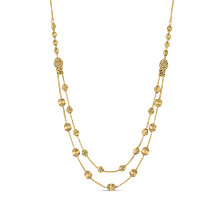 سلسال مالا من طبقتين من الذهب عيار 22 قيراط | 16 بوصة سلسال مالا من طبقتين من الذهب عيار 22 قيراط | 16 بوصة