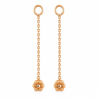 Rosette 22ct Sunrise Gold Flower Dropper with Chain | 1.5 Inch | 4mm Rosette 22ct Sunrise Gold Flower Dropper with Chain | 1.5 Inch | 4mm