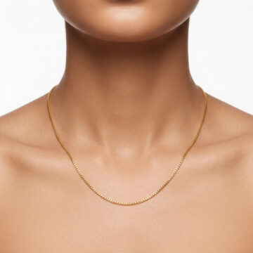 18ct Gelbgold Box Kette | 18 Zentimeter