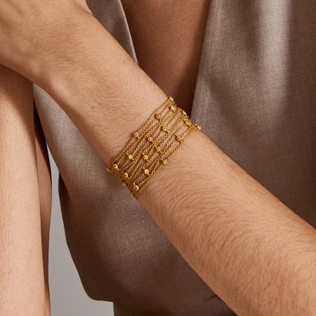 22ct Sunrise Gold Rosette Wasserfall Armband | 6,5 Zoll