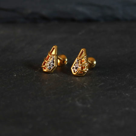 22ct Gold Stud with Rhodium Finish for Ladies 22ct Gold Stud with Rhodium Finish for Ladies