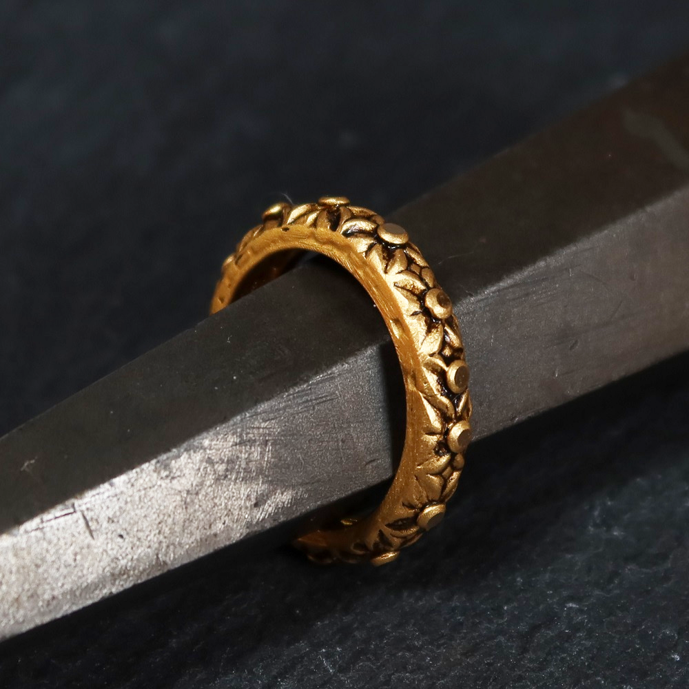 22ct Gold Antique Finish Band | Size J 1/2 22ct Gold Antique Finish Band | Size J 1/2