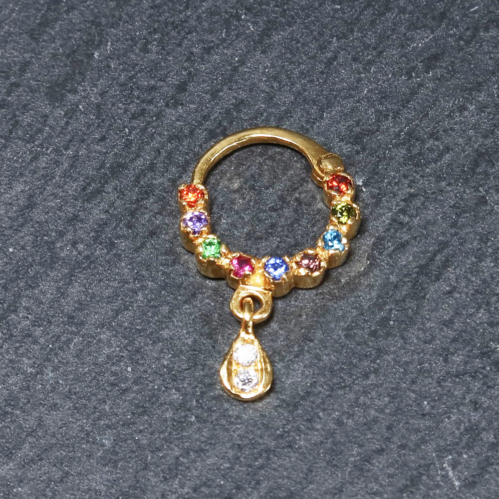 22ct Gold Fancy Nose Ring with CZ