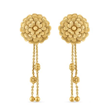 قطارة زهور ذهبية عيار 22 قيراط مع سلسلة قطارة زهور ذهبية عيار 22 قيراط مع سلسلة