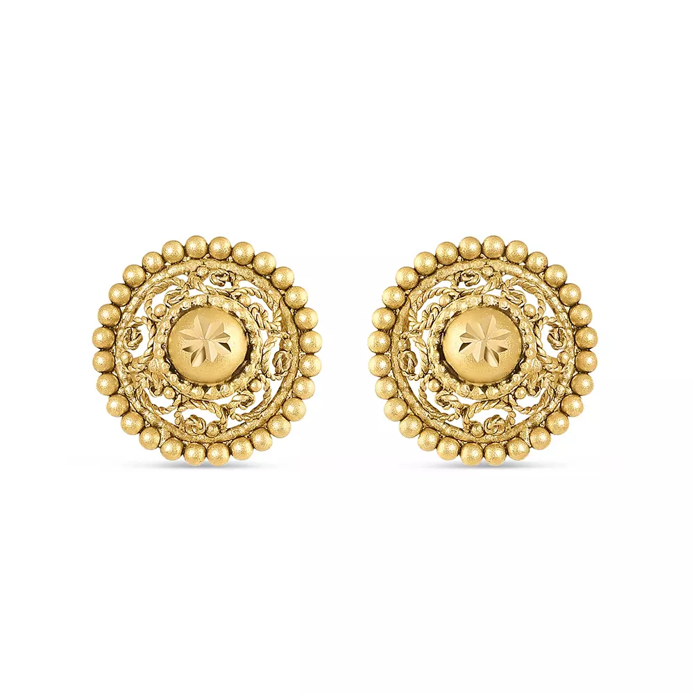 22ct Gold Antique Finish Stud | 12mm 22ct Gold Antique Finish Stud | 12mm