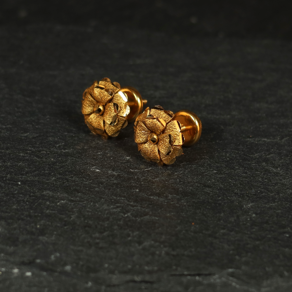 22ct Gold Rosette Earring Studs | 12mm 22ct Gold Rosette Earring Studs | 12mm