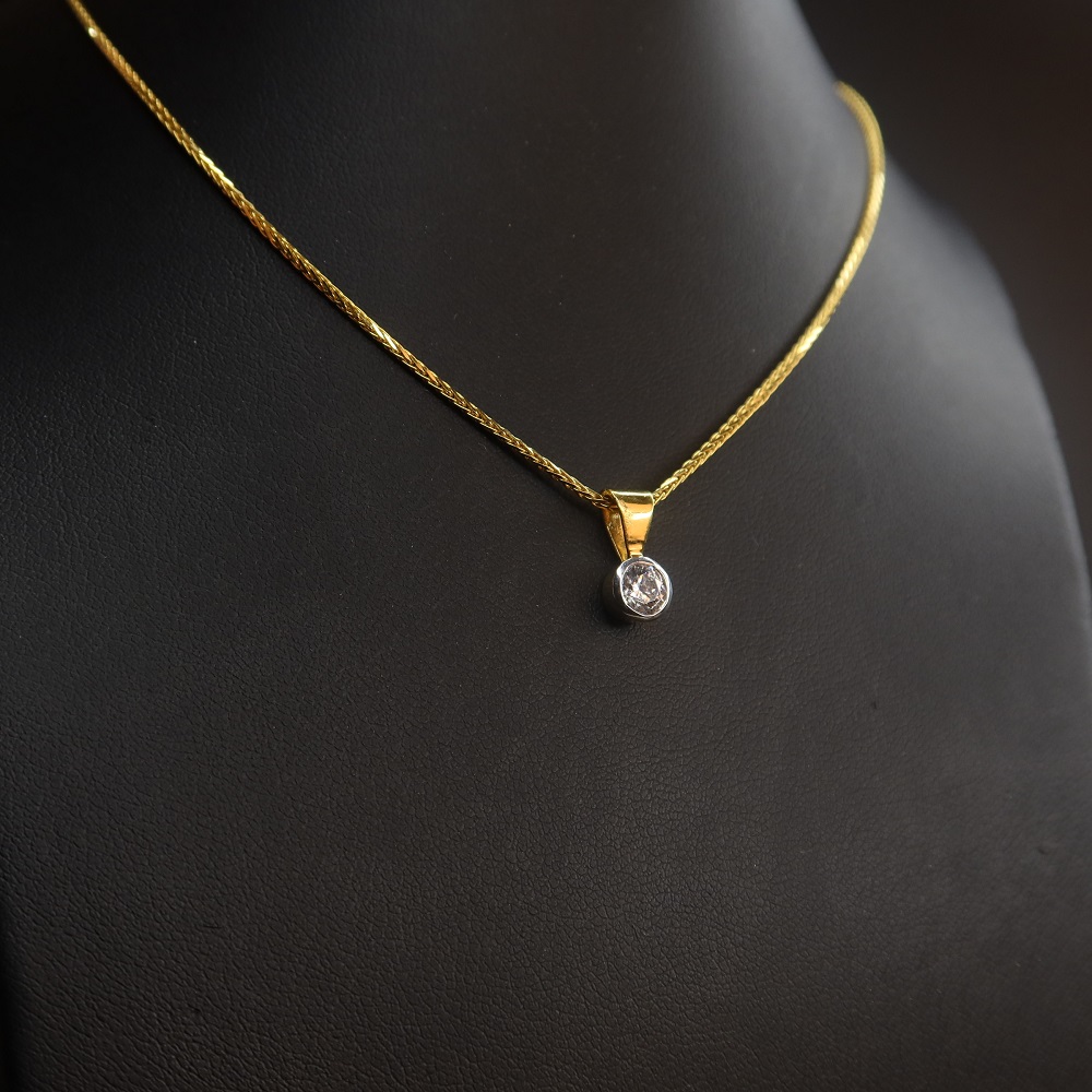 Single Stone Pendant Necklace Gold Pendant UK