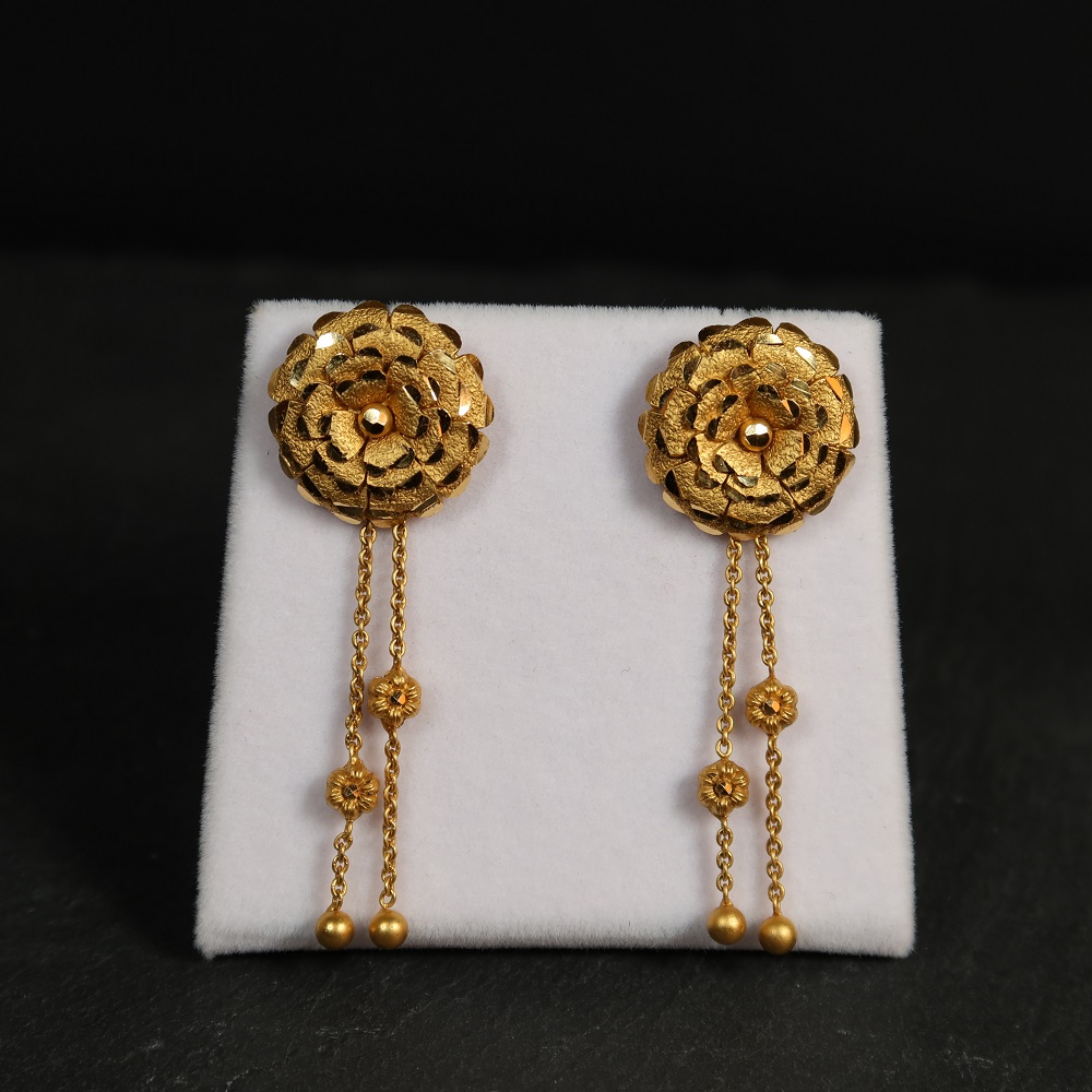 22ct Gold Blumentropfer mit Kette