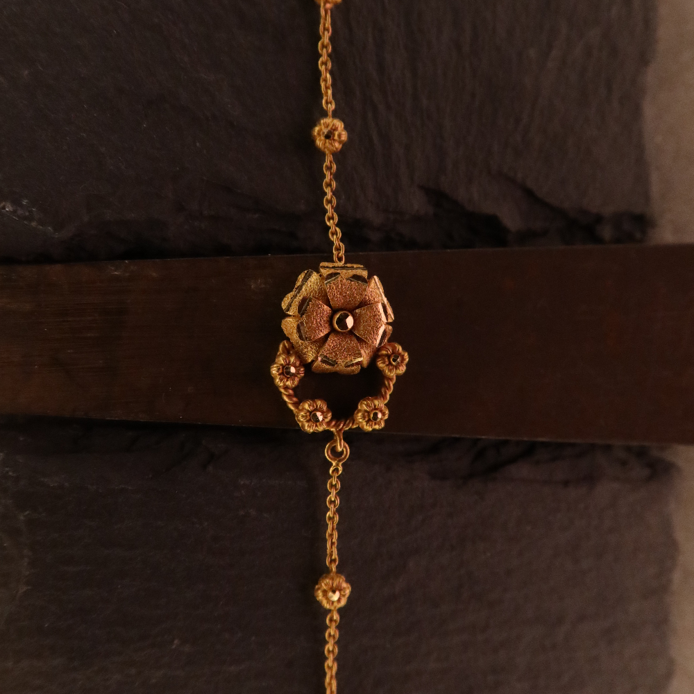 22 Ayar Rozet Çiçek Bayan Bileklik | 7 İnç 22 Ayar Rozet Çiçek Bayan Bileklik | 7 İnç