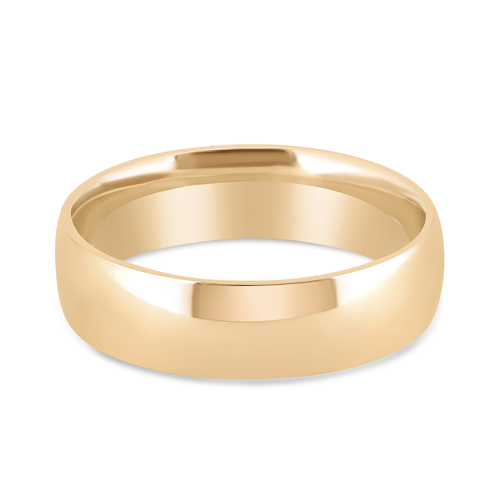 22ct Sunrise Gold Gericht Form Band | Größe T | 6mm