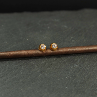 22ct Single Stone CZ Earring | 5mm 22ct Single Stone CZ Earring | 5mm