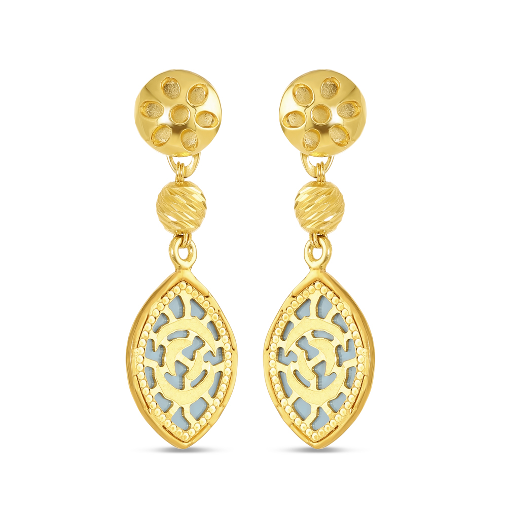 Wendbarer Ohrring aus 22 Karat Gold mit Emaille