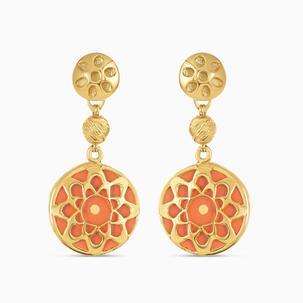 قرط مينا قابل للعكس من الذهب عيار 22 قيراط قرط مينا قابل للعكس من الذهب عيار 22 قيراط