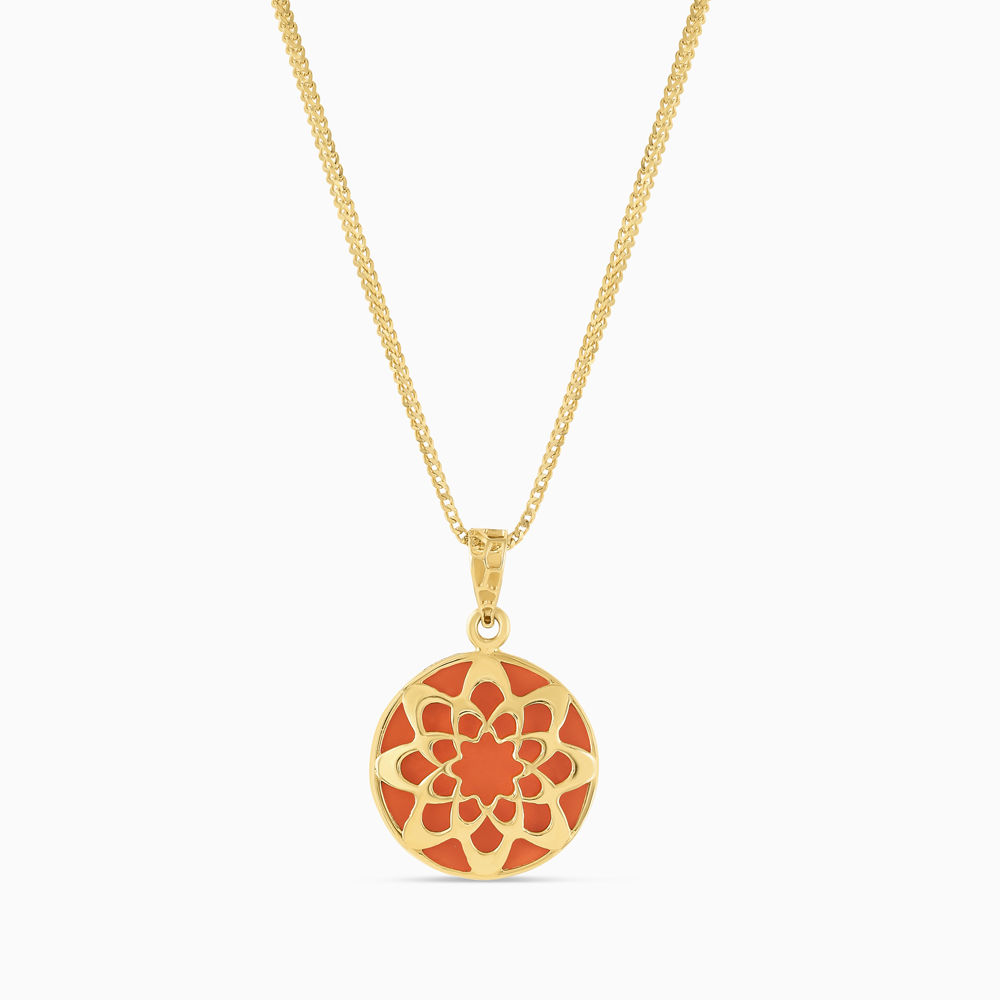 22ct Gold Enamel Reversible Disc Pendant