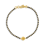 22ct Gold Black Glass Bead Bracelet | 7 Inches 22ct Gold Black Glass Bead Bracelet | 7 Inches