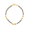 22 Ayar Altın Rozet Siyah Boncuklu Mangalsura Bileklik | 7 İnç 22 Ayar Altın Rozet Siyah Boncuklu Mangalsura Bileklik | 7 İnç