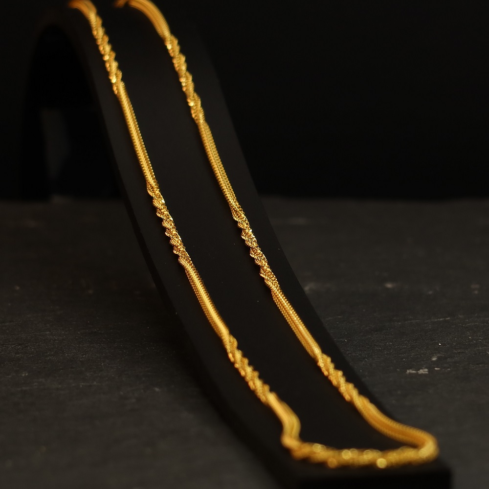 22ct Gold gedreht Fuchsschwanz Kette | 18 Zoll