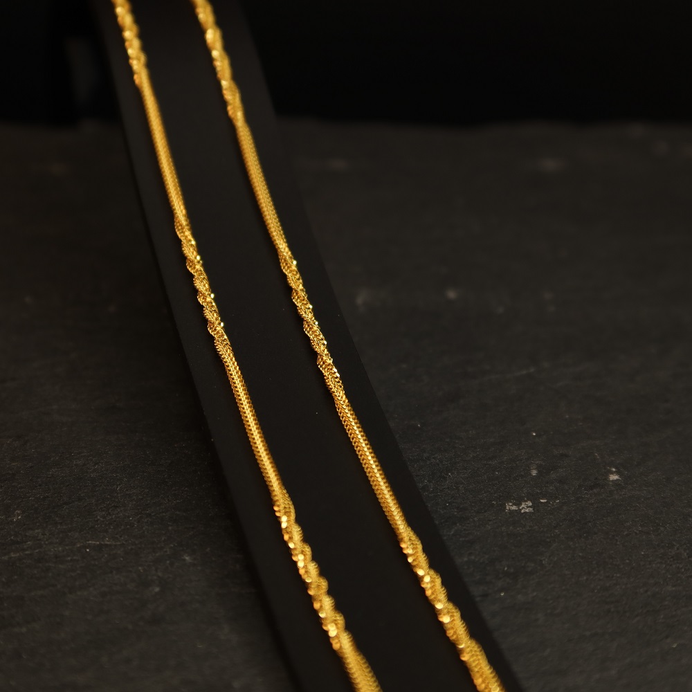 22ct Gold gedreht Fuchsschwanz Kette | 18 Zoll