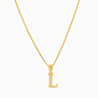 22ct Gold Initial L Pendant | Unisex 22ct Gold Initial L Pendant | Unisex