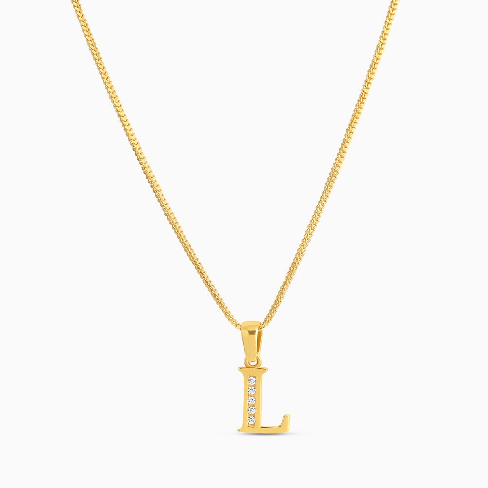 قلادة حرف L من الذهب عيار 22 قيراط | للجنسين قلادة حرف L من الذهب عيار 22 قيراط | للجنسين