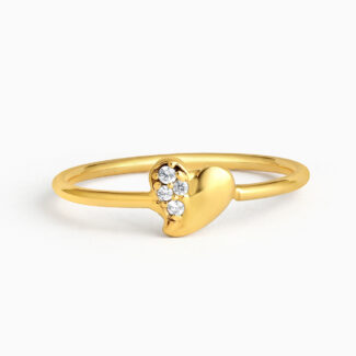 22ct Gold CZ Heart Ring | Size O 22ct Gold CZ Heart Ring | Size O