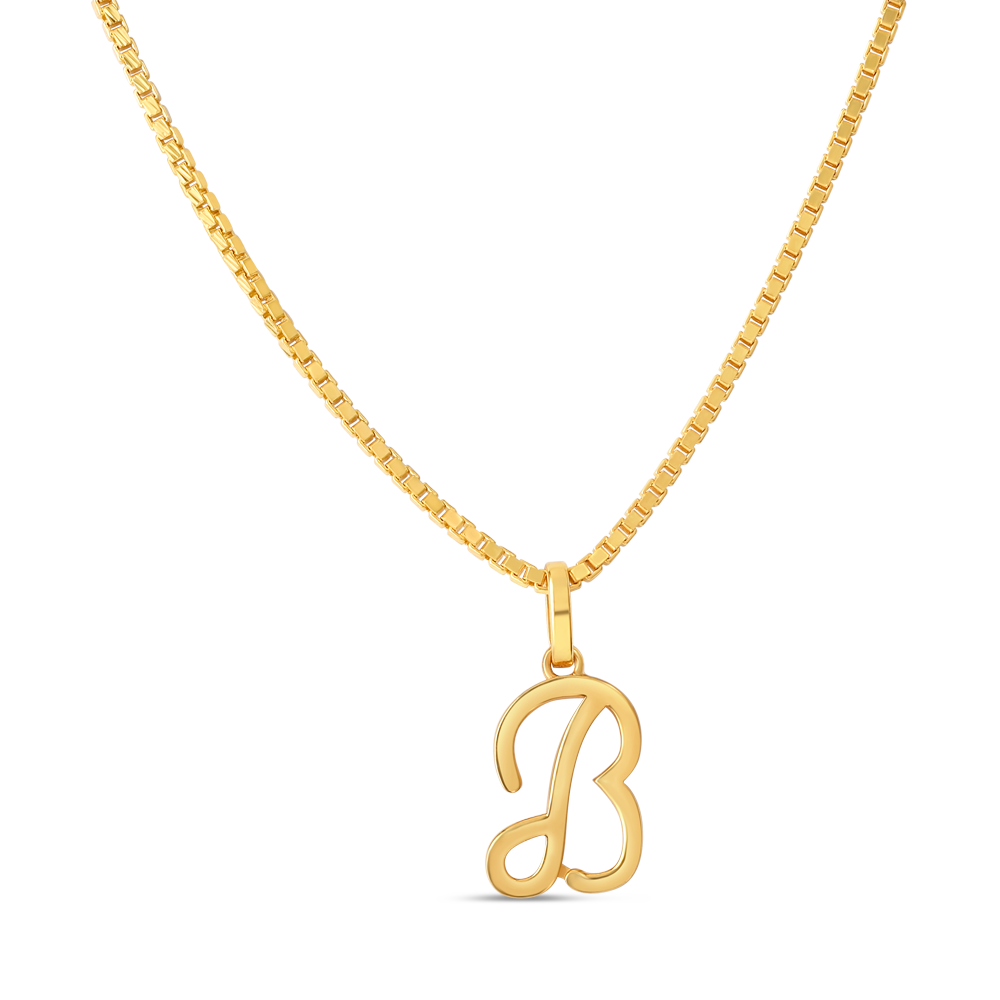 22 Ayar Altın Baş Harfi B Kolye | Unisex 22 Ayar Altın Baş Harfi B Kolye | Unisex