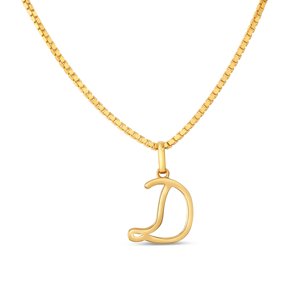 قلادة حرف D من الذهب عيار 22 قيراط | للجنسين قلادة حرف D من الذهب عيار 22 قيراط | للجنسين