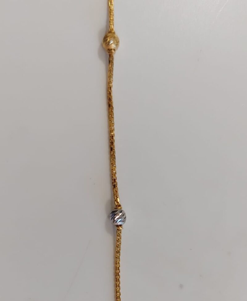 سوار من الذهب عيار 22 قيراط مع تشطيب روديوم | 7 بوصة سوار من الذهب عيار 22 قيراط مع تشطيب روديوم | 7 بوصة