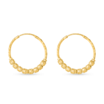 22 Ayar Altın Pırlanta Kesimli Halka Küpe 22 Ayar Altın Pırlanta Kesimli Halka Küpe