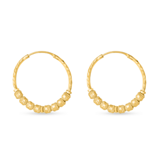 22ct Gold Diamond Cut Hoop Earring 22ct Gold Diamond Cut Hoop Earring