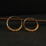 22 Ayar Altın Pırlanta Kesimli Halka Küpe 22 Ayar Altın Pırlanta Kesimli Halka Küpe