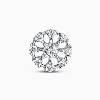 18ct White Gold Floral Diamonds Studs