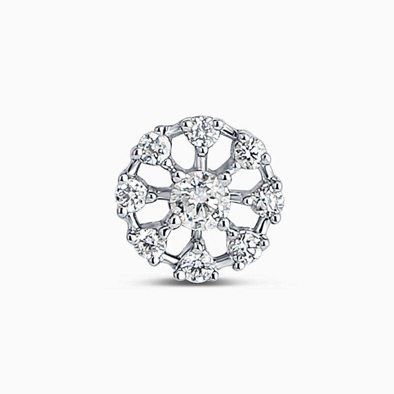 18ct White Gold Floral Diamonds Studs